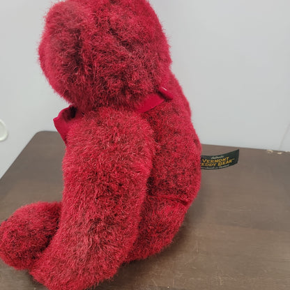 Vermont Teddy Bear 16" Jointed Red Black Plush