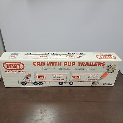 HWI The Friendly Ones Cab with Pup Trailers Trailers 1/64 Scale Die Cast