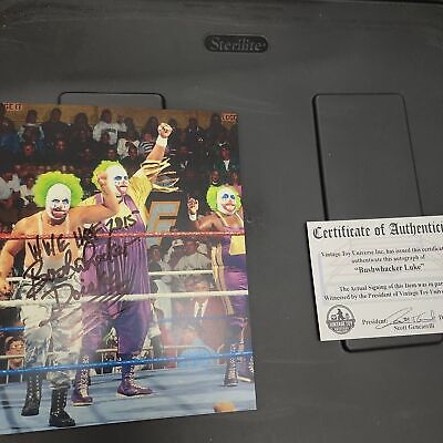 Autographed Bushwacker Luke Doink Clown Photo with COA