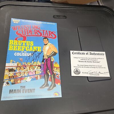 Autographed Brutus Beefcake Wrestling Superstars Mini Poster