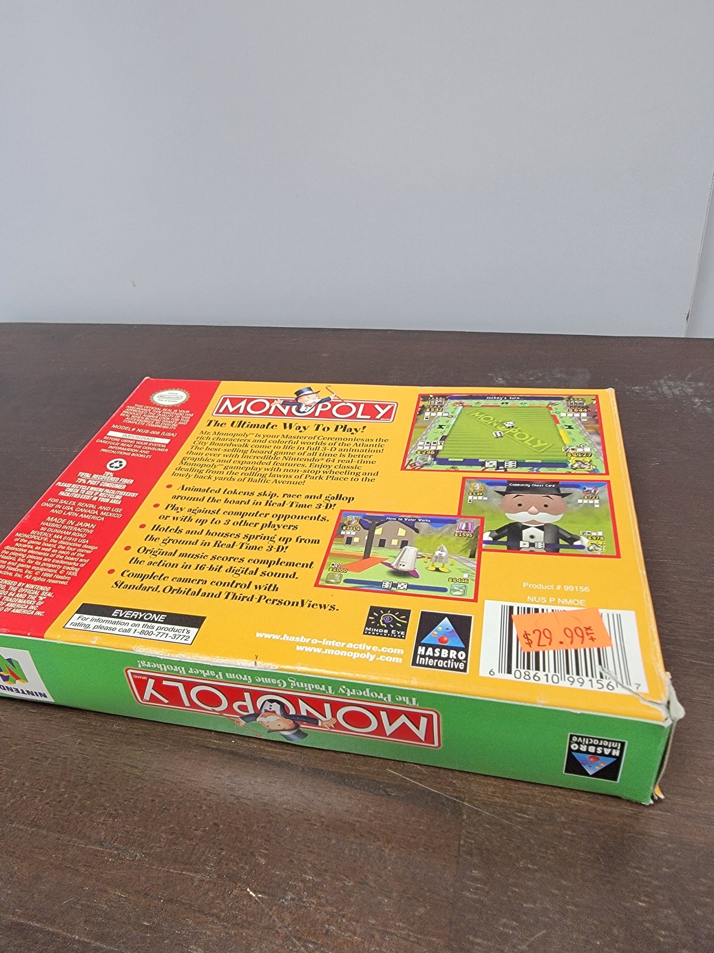 Monopoly Nintendo 64 BOX and MANUAL ONLY