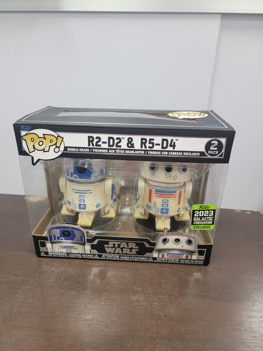 Star Wars Pop! R2-D2 & R5-D4 2023 Galactic Convention Exclusive Funko