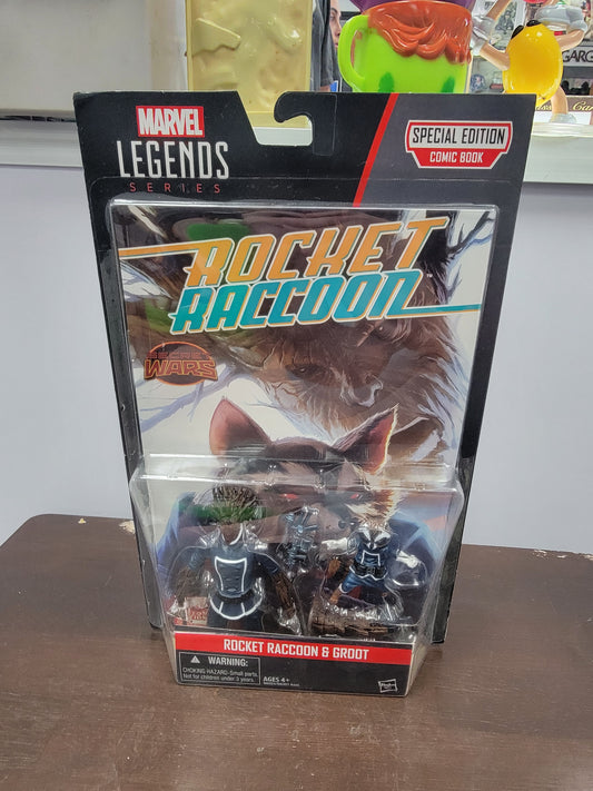 Marvel Legends Series Special Edition Comic Book Rocket Raccoon and Groot