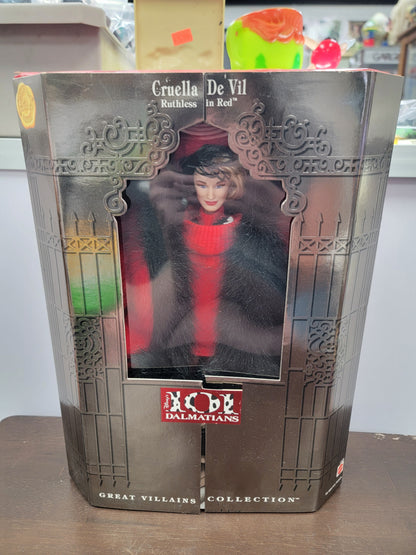 101 Dalmatians Cruella De Vil Ruthless in Red Great Villains Collection Doll