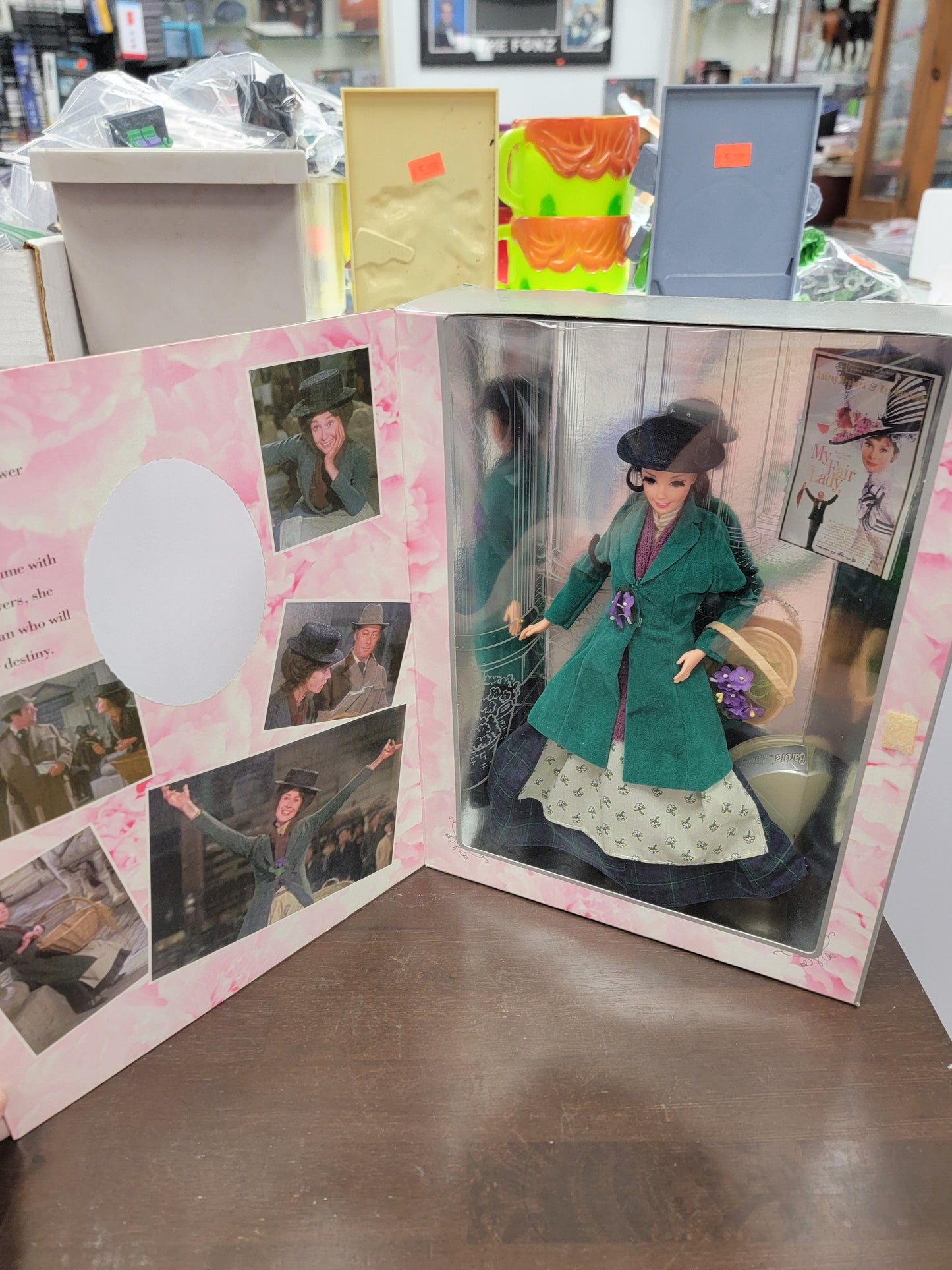 Barbie As Eliza Doolittle in My Fair Lady Green Coat Barbie Doll