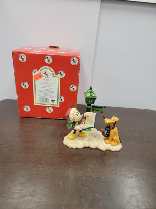 Mickey Mouse and Pluto Figurine Dated 1999 Disney Enesco