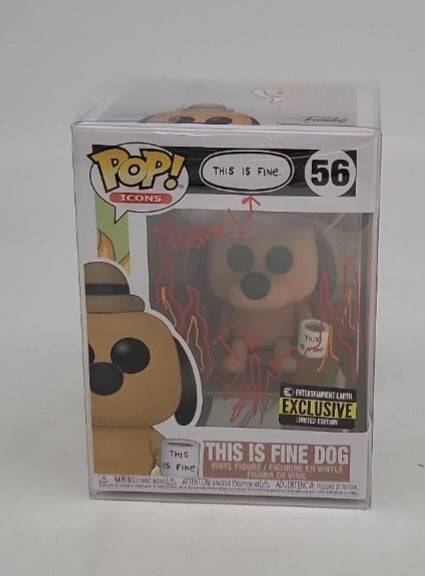 Autographed This Is Fine Dog with Artwork Funko JSA Certified