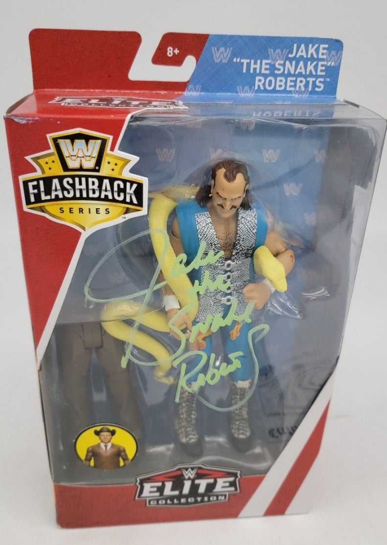 WWE Elite Legends Jake The deals Snake Roberts Autographed Action Figure