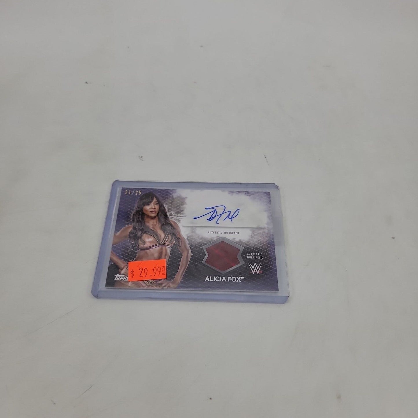 WWE Alicia Fox Authentic Shirt Relic Autograph Card