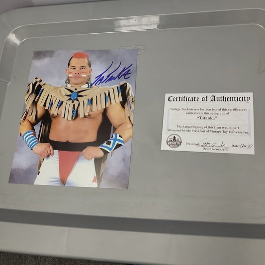 Autographed Tatanka Red Hair Photo with COA