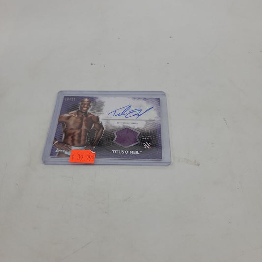 WWE Titus O'Neil Authentic Shirt Relic Autograph Card